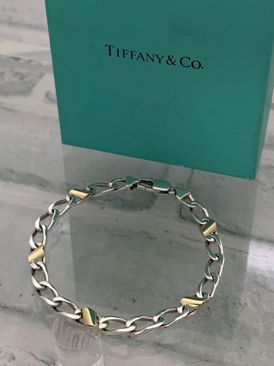 美品 ヴィンテージティファニー コンビ フィガロチェーン ブレスレット