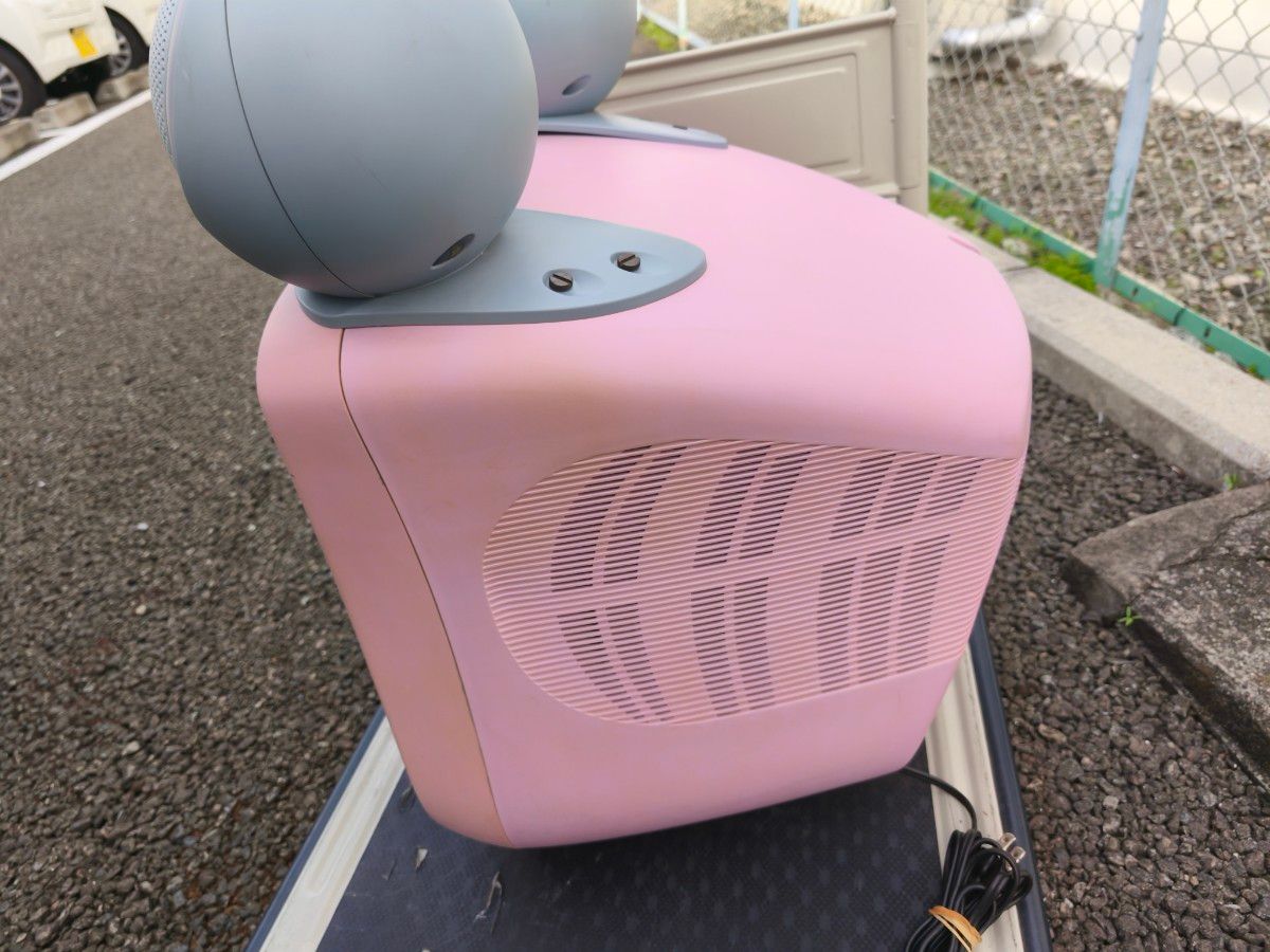 Disney ミッキーブラウン管テレビ ピンク レトロ スピーカー付き