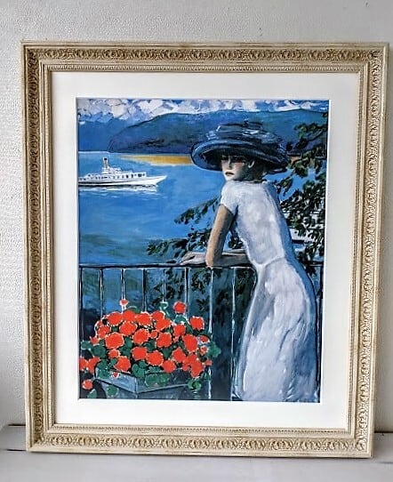 カシニョールCassigneul「過ぎ去りし夢」 ジグレー版画用紙の額装品