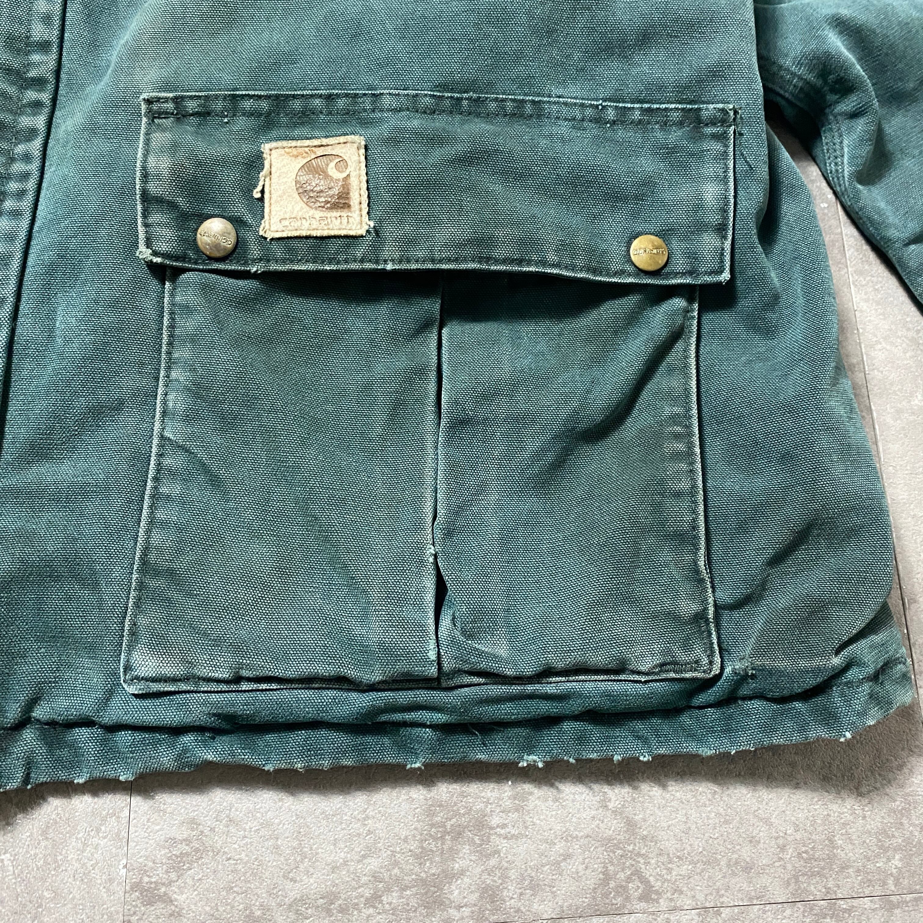 90's carhartt カーハート コーデュロイ襟 ブランケット付き グリーン