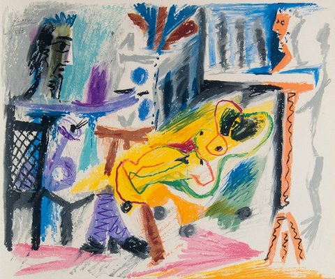 Pablo Picasso, Le Peintre et Son Modèle, 1963, Original Lithograph