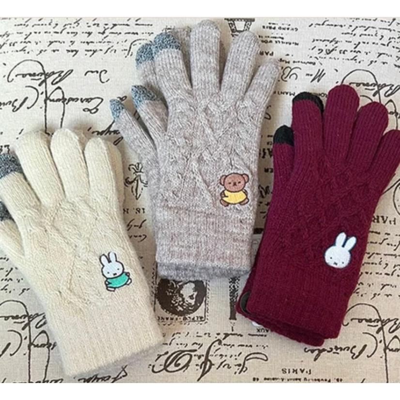 Miffy（ミッフィー） 手袋 スマホ対応 ケーブル手袋 冬 ギフト 暖か