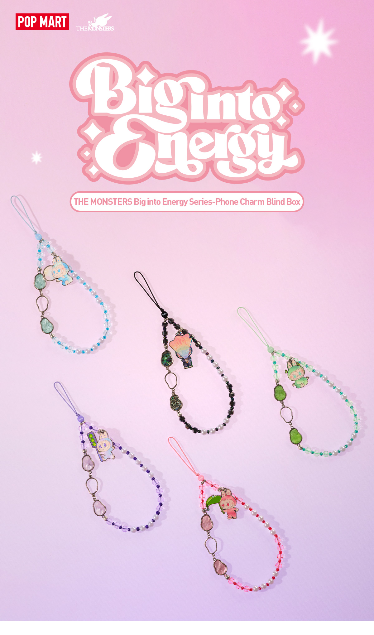POP NOW:THE MONSTERS Big into Energy Series-Phone Charm Blind Box