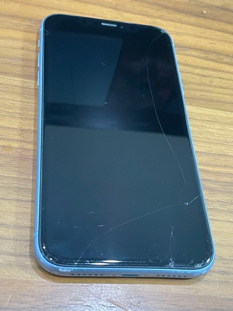 iPhoneXR 128GB ブルー　画面・背面割れあり 修理実績】iPhoneXR 画面割れ（本厚木） - Android・タブレット