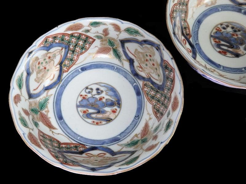 古伊万里 染錦 獅子に七宝紋の図 膾皿 2客 D797AS-fbqy - メルカリ